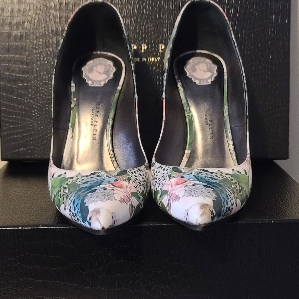 Exquisite Philipp Plein Floral and Leopard Print Heels - Picture 3 of 5